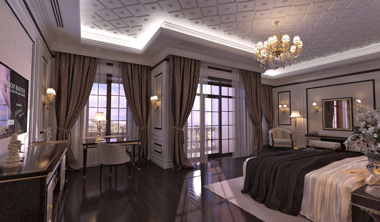 Classic Bedroom interior design in Traditional style 01