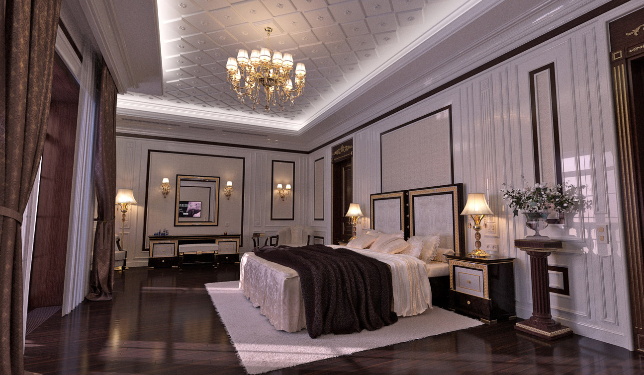 Classic Bedroom interior design in Traditional style 02