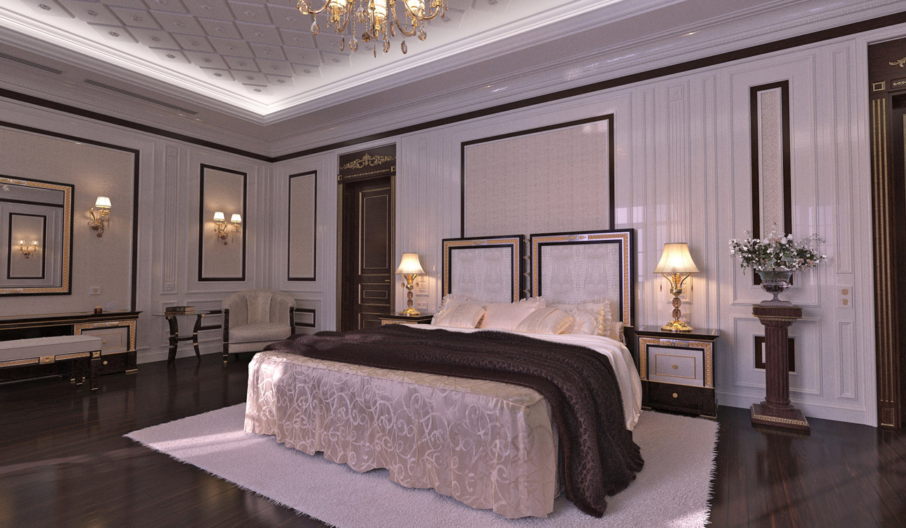 Classic Bedroom interior design in Traditional style 03