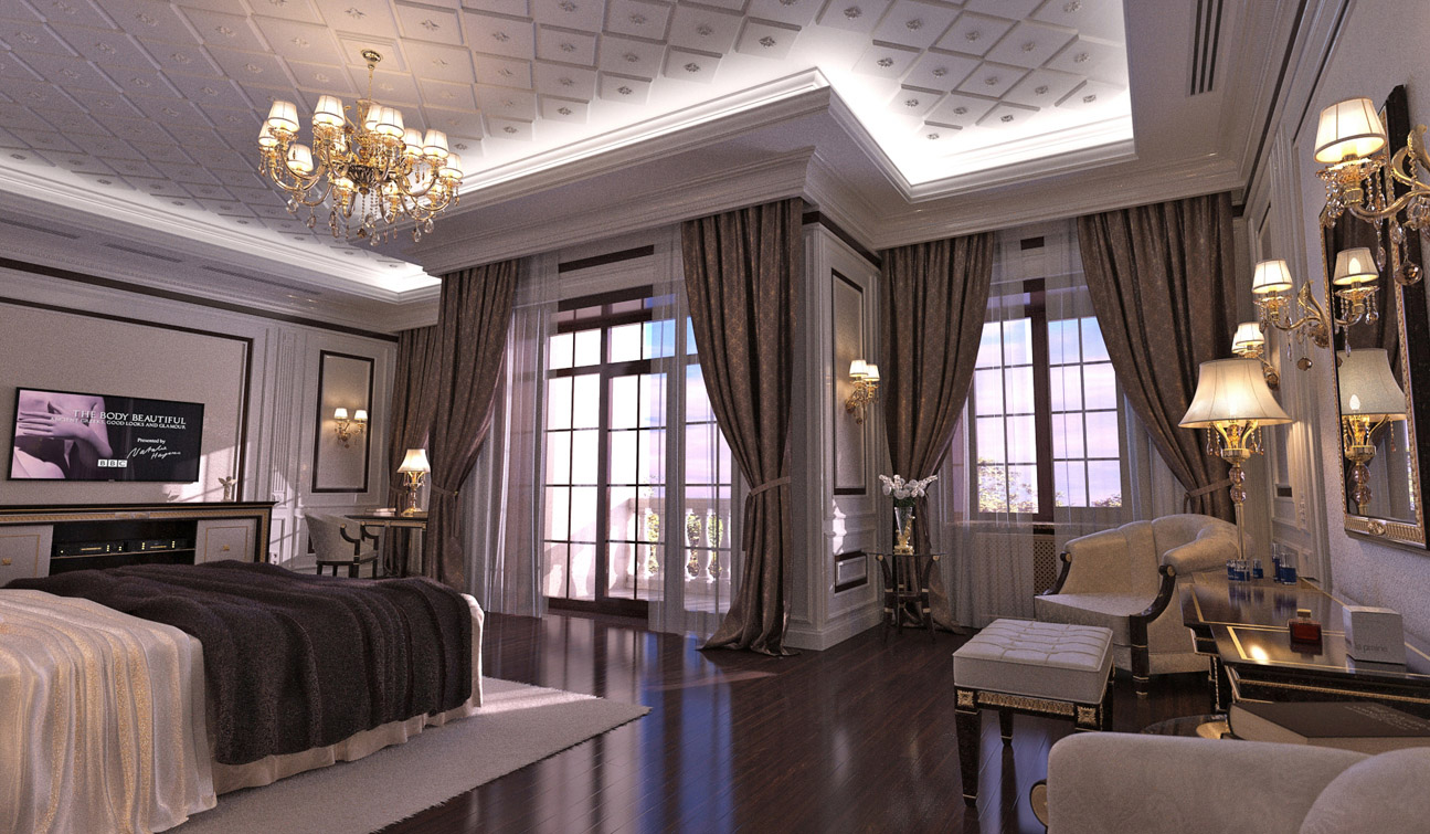 Classic Bedroom interior design in Traditional style 05