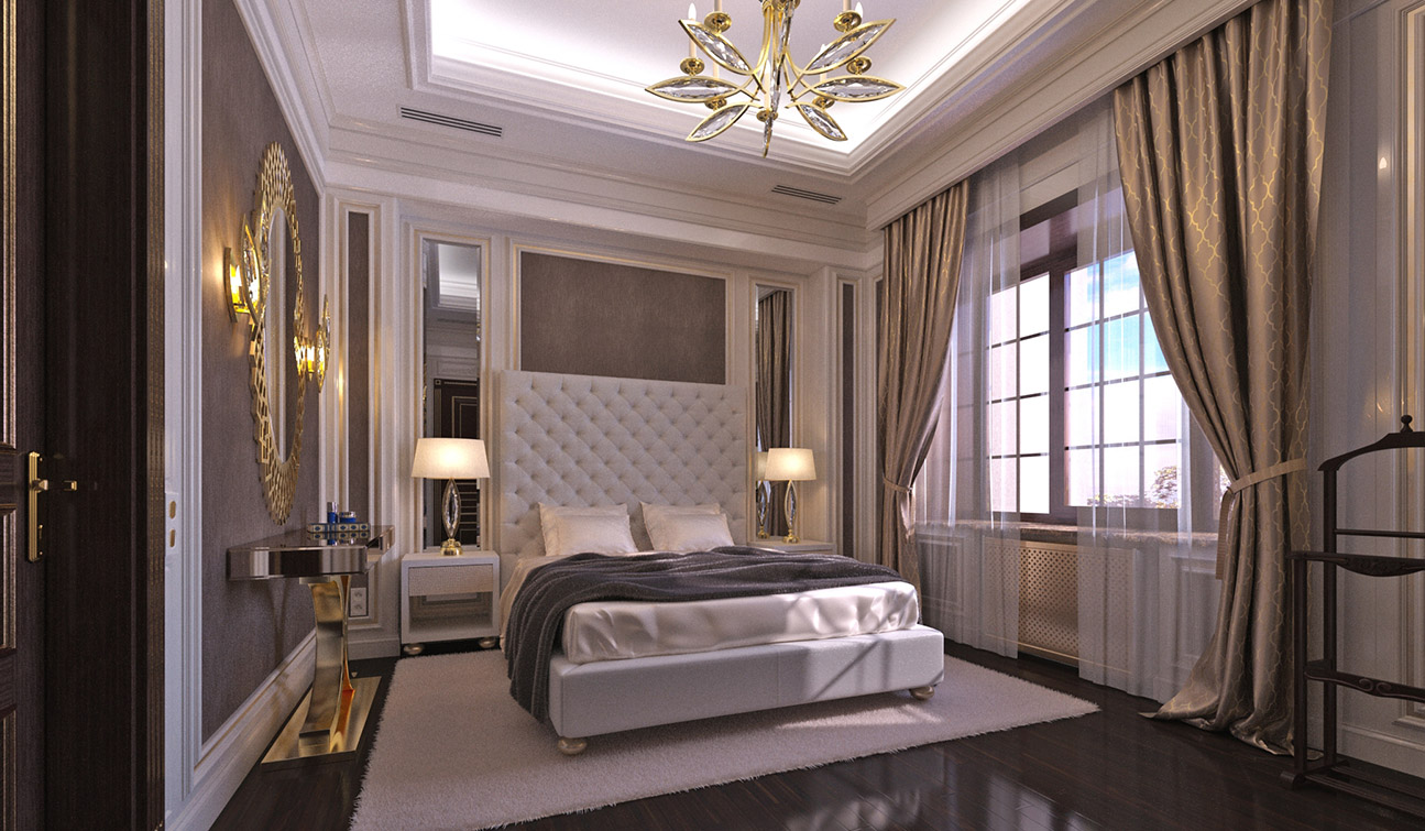 Elegant Guest Bedroom interior in Art Deco style 01
