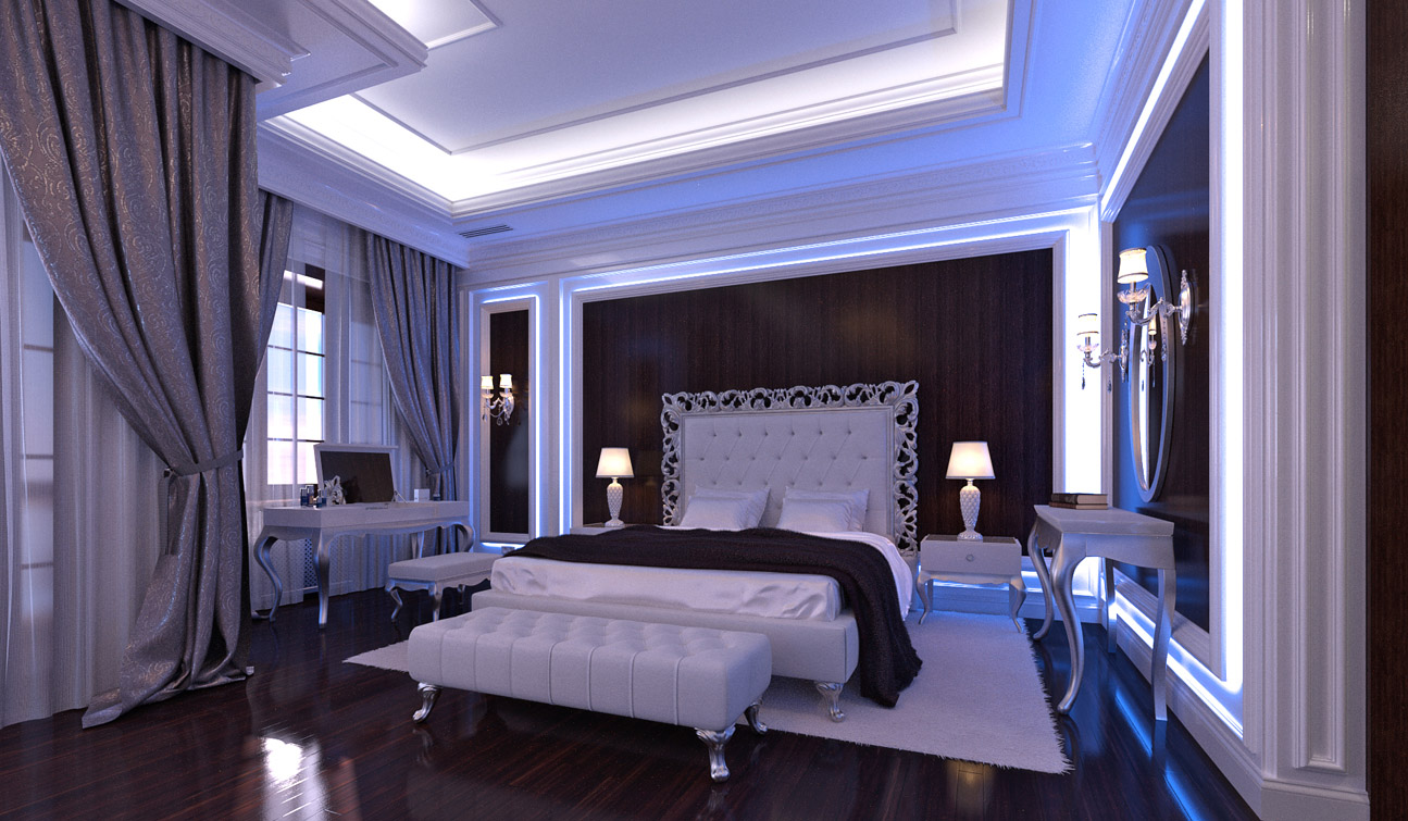 Glamour Bedroom interior in Luxury Neoclassical style 05