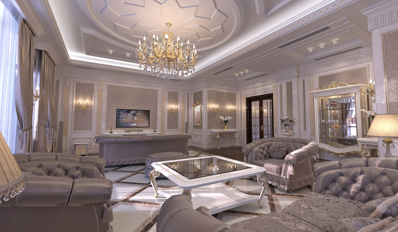 Living Room interior design in elegant Classic style 05