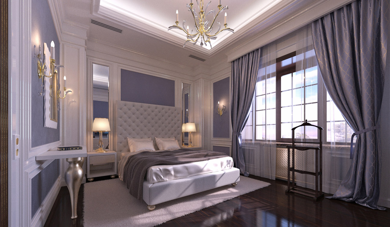 Stylish and Luxury Guest Bedroom interior in Art Deco style 01